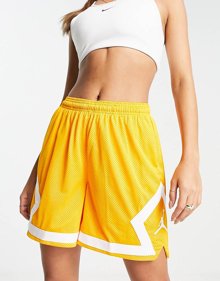 Nike Air Jordan Heritage Diamond shorts in taxi yellow and white